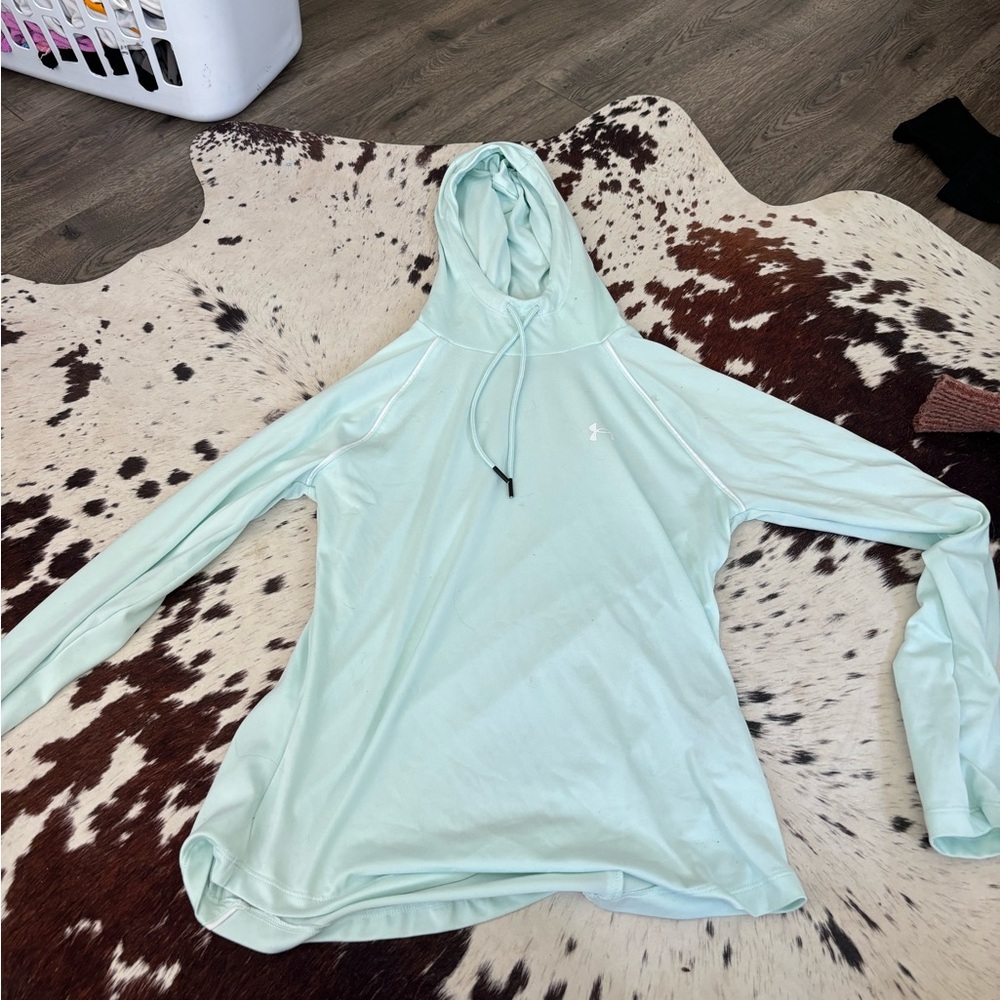 Teal small under armor hoodie